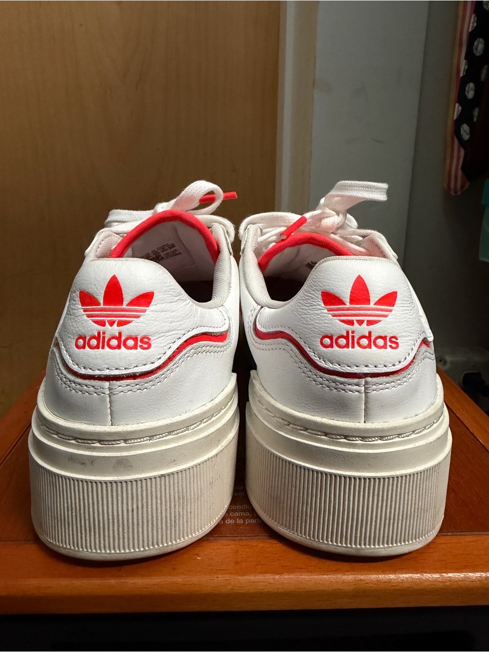 Adidas Superstar Bold White and Red Women’s Platform Sneakers. Size: 7 - Picture 5 of 8